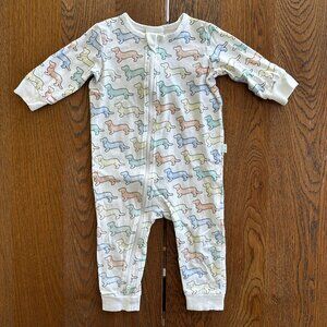 Peter Alexander Baby Wiener Sausage Dog Pastel Rainbow Cotton Zipper Pajamas